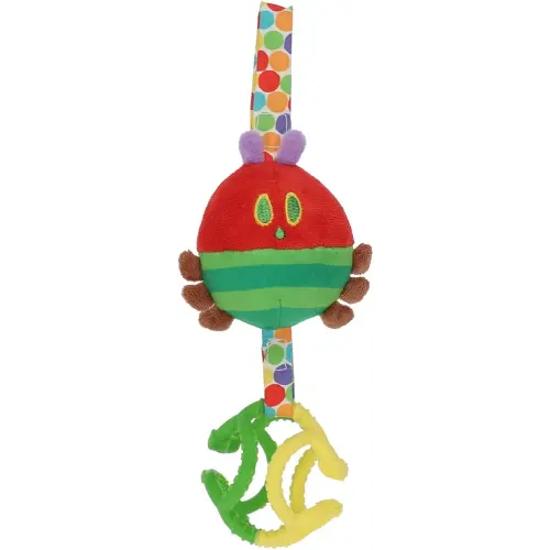Eric Carle Very Hungry Caterpillar Chime Toy with Silicone Gummi Ogobolli – Makes Sound When Shaken and Great for Teething – Hanging Loop for On The Go