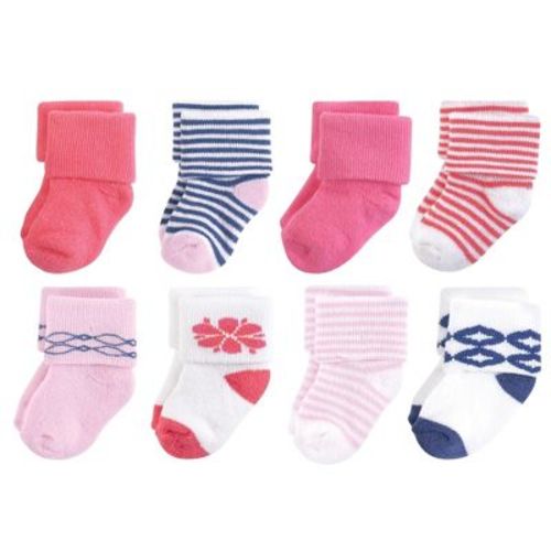 Touched by Nature Baby Girls Organic Cotton Socks, Flower, 0-6 Months