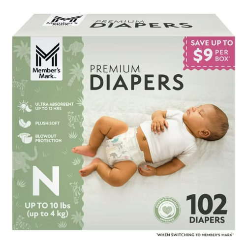 Member's Mark Premium Baby Diapers, Newborn Size
