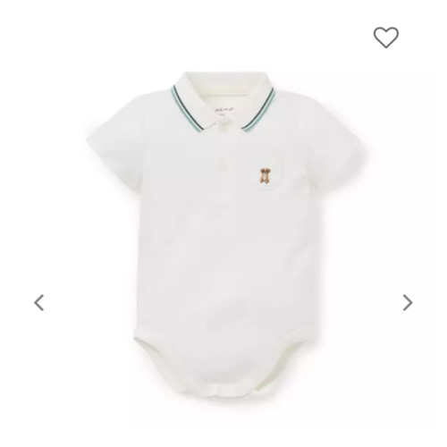 Baby Jet Ivory Baby Embroidered Dog Pique Polo Bodysuit by Janie and Jack