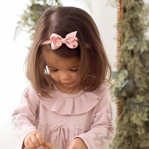 Mauve Lace Baby Girl Headbands 3pk – Elegant Baby