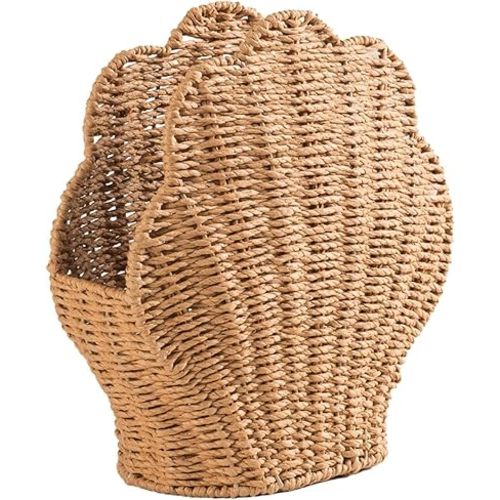Woven Baskets for Organizing Shell Design - Decorative Storage Baskets | Aesthetic Organizer for Blanket Dorm Book Nursery Bathroom Home Snack Bedroom