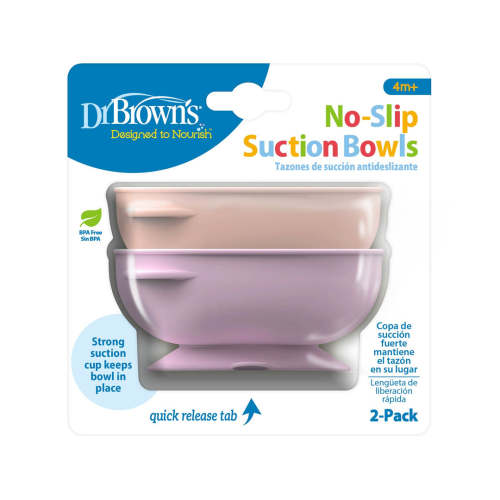 Dr. Brown'sโข No-Slip Suction Bowl, 2-Pack