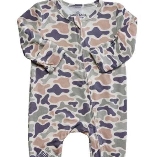 Zipper Footie in Camo Cutie | Caden Lane