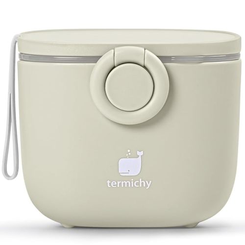 Termichy Baby Formula Dispenser, Portable Milk Powder Dispenser Container with Carry Handle and Scoop for Travel Outdoor Activities with Baby Infant, 8.8OZ, 0.55LB, 250g, 500ml(Full Khaki)