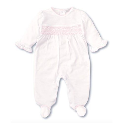 Kissy Kissy Charmed Hand Smocked Footie | White/Pink