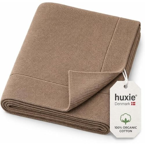 100% Organic Cotton Knit Receiving Baby Blanket for Newborns - Soft, Breathable Blanket for Crib & Stroller - Nursery Gift (Mochachino)