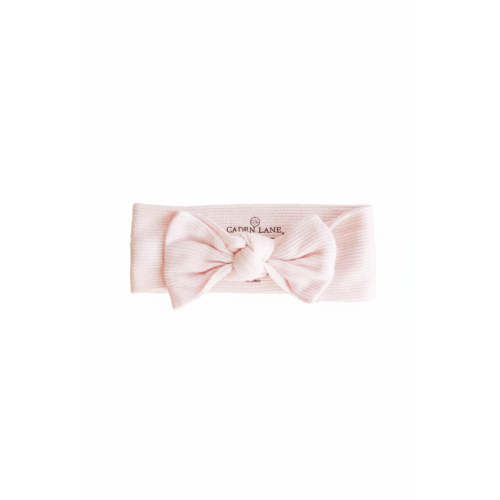 Pearl Pink Bamboo Waffle Knit Large Bow Headwrap | Caden Lane