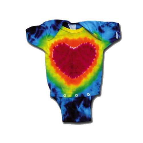 Rainbow Heart Tie Dyed Romper