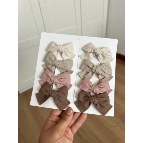 Set of 8 Soft Baby Girl Hair Bows – Princess-Inspired Pastel Clips for Newborns & Toddlers