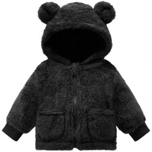 Baby Boys Girls Winter Jacket Coat 0-3 Years Old Fleece Bear Hooded Outerwear