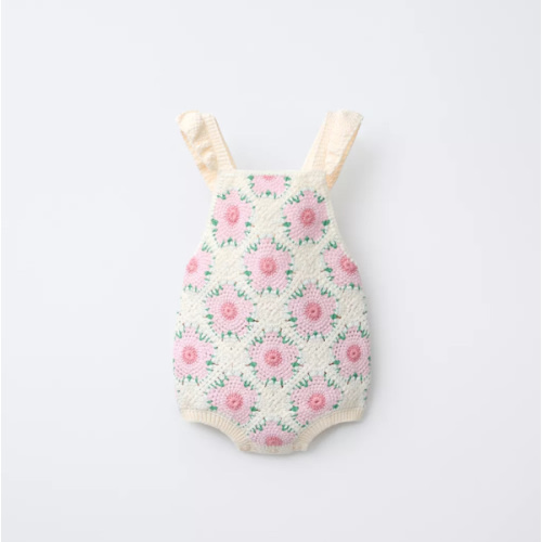 CROCHETED FLOWER ROMPER - Ecru | ZARA United States