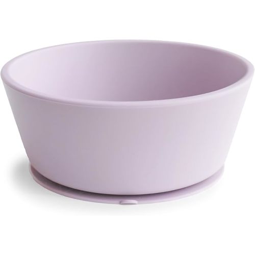 mushie Silicone Suction Bowl | BPA-Free Non-Slip Design (Soft Lilac)