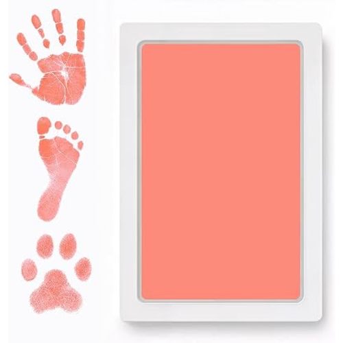 Clean Touch Ink Pad for Baby Handprints and Footprints – Inkless Infant Hand & Foot Stamp – Safe for Babies, Doesn’t Touch Skin – Perfect Family Memory or Gift – Pink Print Kit by Tiny Gifts