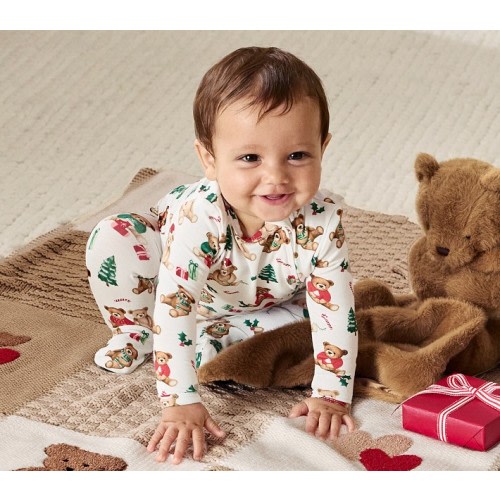 Holiday Teddy Bears Bamboo Viscose Baby Pajama