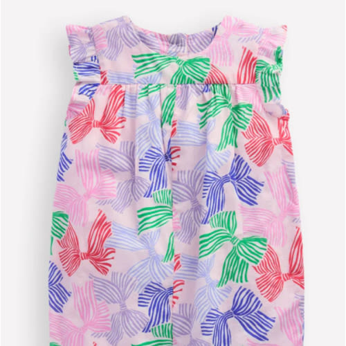 Ruffle Sleeve Romper-French Pink Bows | Boden USA
