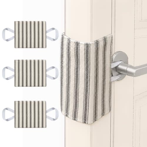 TOGETRUE Door Latch Cover, Soft Padded Door Silencers for Slamming, 3 PCS | Toddler Safety, Noise Reducing, Prevent from Locking