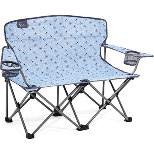 Busy Bee Oversized Kids Camping Chair with Cup Holder, High Back Toddler Chair Kids Folding Chair, Perfect for Beach & Outdoor, Supports 150 Lbs.