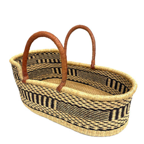 Moses Basket - Black and Natural