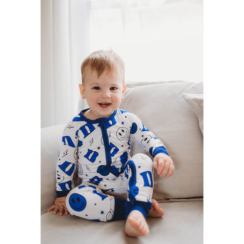 Infant Duke® Blue Smiley Romper