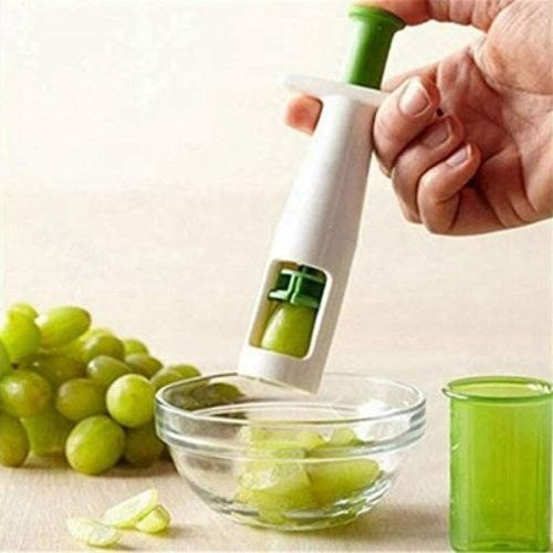 Multitrust Grape Slicer, Syringe Shape Stainless Steel Mandolines & Slicers