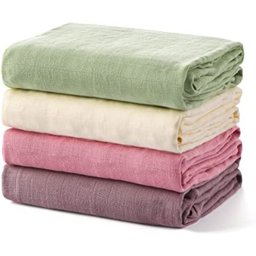 Momcozy Lot de 4 couvertures d'emmaillotage en mousseline, douces et