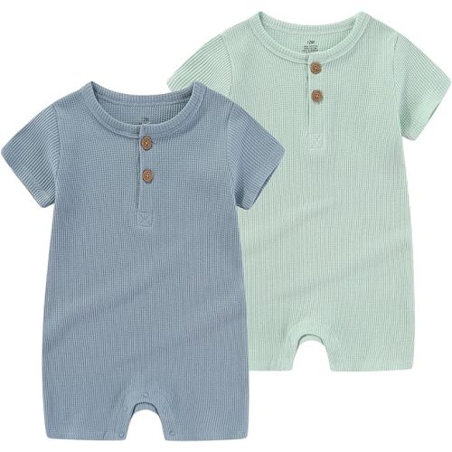 Baby Bodysuits Solid Romper One-Piece Newborn Clothes 2 Pack Baby Shower Gifts