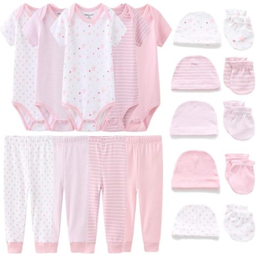 Kiddiezoom Unisex Baby Layette Essentials Giftset Clothing Set 19-Piece For Newborn Baby