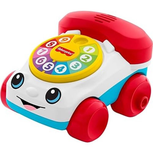 Fisher-Price Baby Toy Chatter Telephone Vehicle Push-Along with Sounds for Crawling Developmental Play Infants Ages 6+ Months