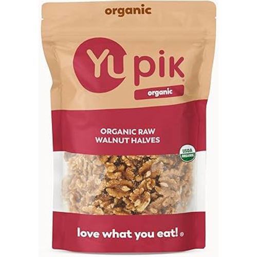 Yupik Organic Raw California Walnuts, Halves, 2.2 lb (35.2 oz), Kosher, Gluten-Free, Non-GMO, Vegan, Half Nuts, Unsalted, Unroasted, Source of Omegas, Healthy Snacks, Ideal for Baking & Cooking