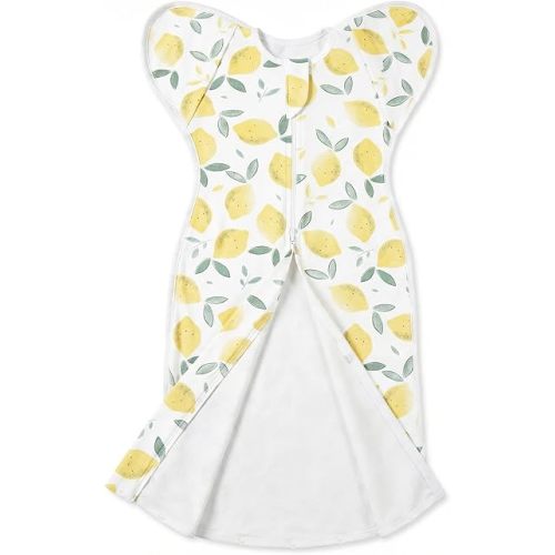 Arms Up Swaddle for Newborns 0-3 Months, with Openable Cuff & Bottom Button Design, Unisex Smiling Lemon Breathable Sleep Bag with 2-Way Zipper, for Baby Boys & Girls