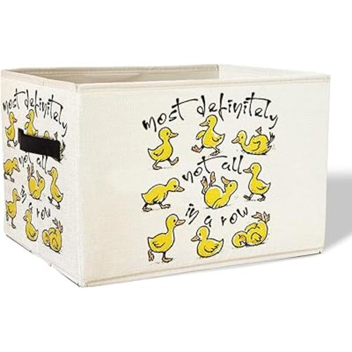 Funny Yellow Ducks Storage Basket Bins With Handles for Girls Kids, Funny Yellow Ducks Foldable Organizer Basket Toybox for Girls Room Nursery Bedroom Bathroom Clothes Toys Books