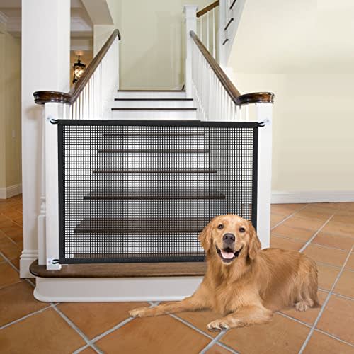 Cupount Dog Screen Mesh Gate for House, Stairs and Doorways, 29 x 45 in | Easy to Install with No Drilling, Fits 40-43 in Openings, Indoor Pet Barrier for Dogs and Puppies