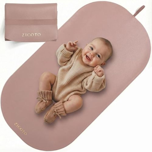 Beautiful Portable Baby Changing Pad - Wipeable and Easy to Clean Diaper Changing Mat - The Perfect Waterproof Vegan Leather Pad for Traveling