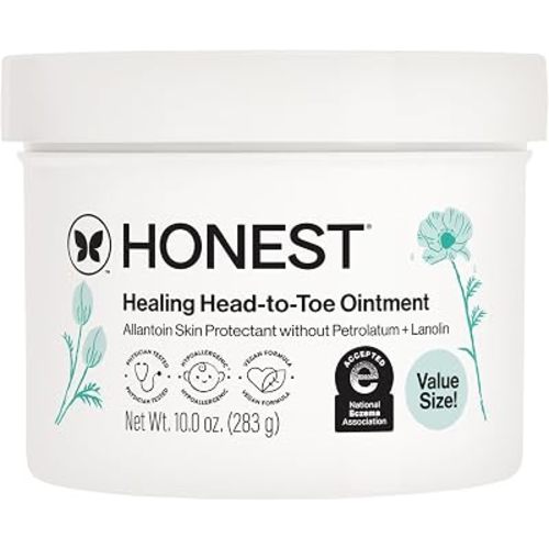 The Honest Company Head-to-Toe Healing Ointment, Multi-Purpose Baby Balm, Hypoallergenic, Fragrance-Free, Vegan, 10 oz