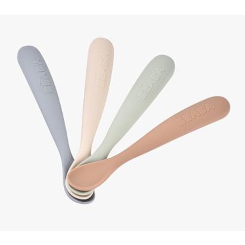 BEABA First Foods Silicone Spoons - Set of 4  Natural