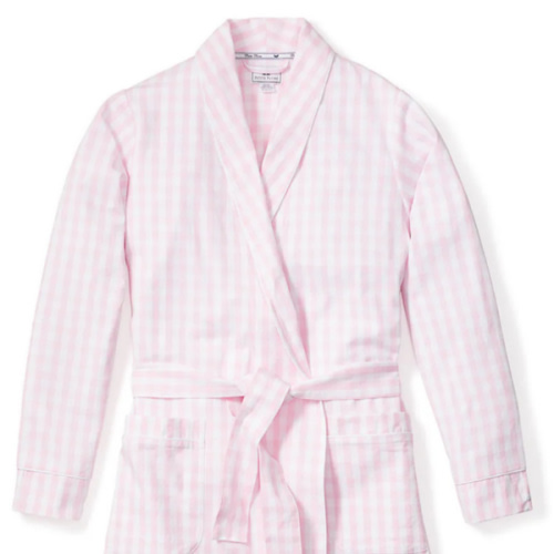 Women's Twill Robe in Pink Gingham