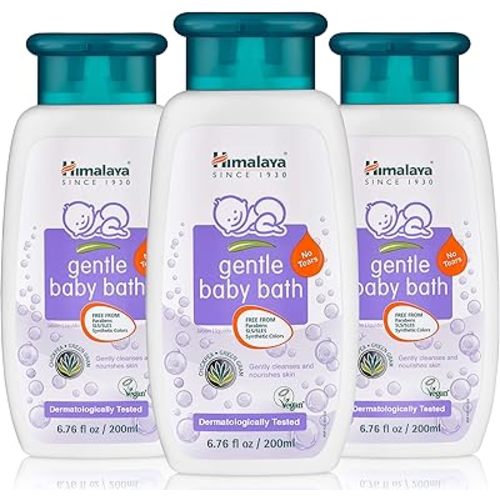 Himalaya Gentle Baby Bath, Gentle, Non-Irritating Cleanser for Nourishing Your Baby's Skin, 6.76 Fl Oz (Pack of 3)