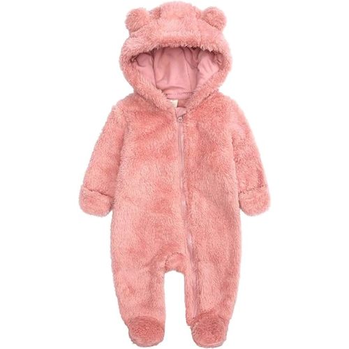 Newborn Baby Jumpsuit Hooded Fleece Rompers Long Sleeve Onesie Outwear Outfits