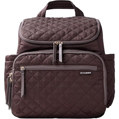 Skip Hop Diaper Bag Backpack: Forma, Multi-Function Baby Travel Bag with Changing Pad & Stroller Attachment, Jet Black
