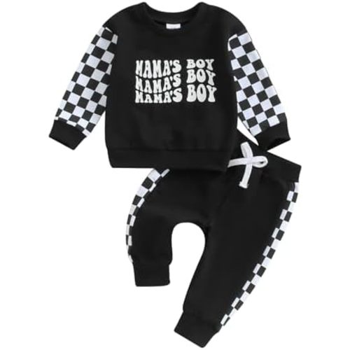 Toddler Baby Boy Fall Winter Clothes Outfits Funny Letter Sweatshirt Pants Set Infant Clothes 6 12 18 24 Months 2T