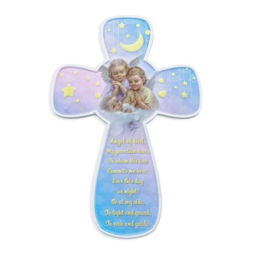 GUARDIAN ANGEL CROSS PLAQUE WITH PRAYER