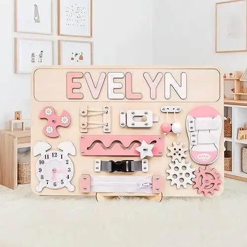 Personalized Large Busy Board for Toddlers (12m+)