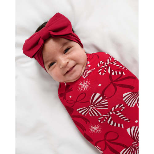 Holiday Bows Swaddle & Luxe Bow Headband Set | Little Sleepies