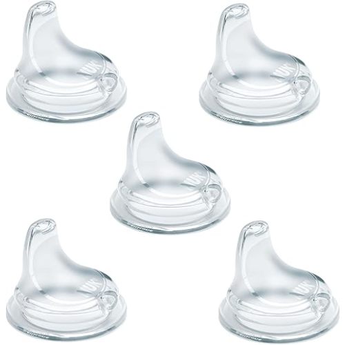 NUK Replacement Silicone Spout for All NUK Active and Learner Cups, Clear, Pack of 5