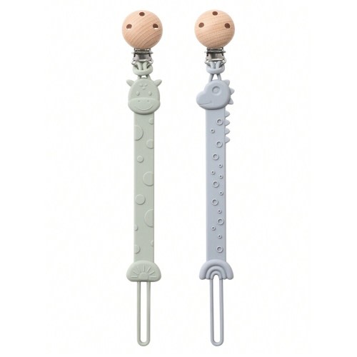 2pcs Baby Silicone Pacifier Clip