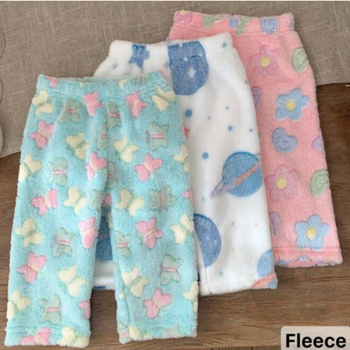 SHEIN 3pcs Baby Girls Thermal Lined Warm Lounge Pants With Cute Star, Cat Paw, Dog Paw, Butterfly Designs, Suitable For Indoor & Outdoor Wear, Fall/Winter