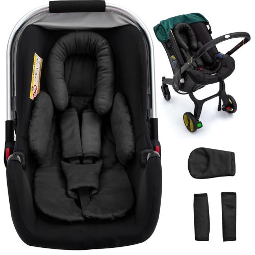 Newborn Car Seat Head Support with 3 Strap Covers, 2-in-1 Reversible Infant Car Seat Insert, Thickened Car Seat Cushion for Baby, Carseat Head Support for Preemie to Infant, Stroller Cushion for Swing