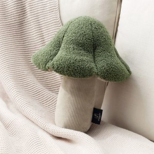 Phantoscope Mushroom Shaped Throw Pillow, Teddy Fleece Soft Mushroom Decorative Pillows Cute 3D Shaped Cushion for Couch Sofa Bed Chair, 13x12, Green