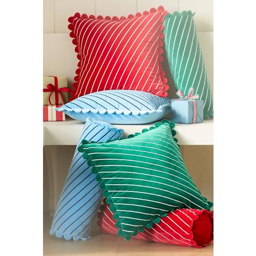Cotton Velvet Striped Pillow
